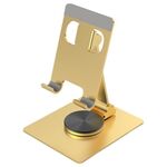 YY-022 Supporto per tablet per telefono desktop con rotazione a 360 gradi in lega di alluminio (oro)