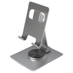 YY-022 Supporto per tablet per telefono desktop in lega di alluminio con rotazione di 360 gradi (grigio)