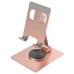 YY-022 Supporto per tablet per telefono desktop con rotazione a 360 gradi in lega di alluminio (oro rosa)