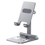 YY-003 Supporto per telefono tablet da tavolo pieghevole in lega di alluminio (grigio)