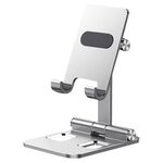 YY-003 Supporto per telefono tablet da tavolo pieghevole in lega di alluminio (argento)