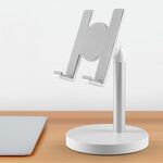 MT-100 Supporto per tablet per telefono cellulare regolabile multi-angolo con colonna a fondo tondo (argento)