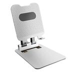 Staffa pieghevole per sollevamento a doppio polo da tavolo per tablet per telefono cellulare, colore: bianco (grande)
