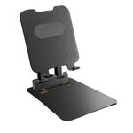 Staffa pieghevole per sollevamento a doppio polo da tavolo per tablet per telefono cellulare, colore: nero (grande)