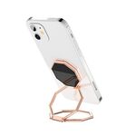 Staffa per telefono pieghevole per tablet desktop per auto con ventosa magnetica rotante in metallo con fibbia ad anello (rosa rossa)