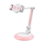 CJ-010 Staffa rotante per tablet da scrivania Staffa di supporto per l'apprendimento online pieghevole (bianco rosa)