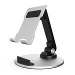 Supporto da tavolo per tablet portatile per telefono cellulare, colore: argento rotondo girevole