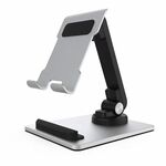 Supporto da tavolo per tablet portatile per cellulare, colore: argento quadrato girevole