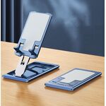 028 Supporto per telefono pieghevole portatile in lega di alluminio (blu)