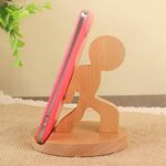 Staffa per telefono cellulare in legno Supporto per cellulare pigro in faggio, stile: fedele