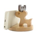 Staffa per telefono cellulare in legno Portacellulare pigro in faggio, stile: piccolo cervo con corna