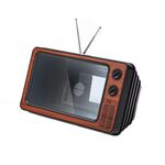 Retro TV Schermo del telefono cellulare Amplificatore video Supporto per telefono cellulare (legno marrone)