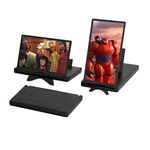 Amplificatore dello schermo del telefono cellulare verticale orizzontale con obiettivo Dual-HD da 12 pollici (nero)