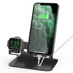 AhaStyle ST04 Base di ricarica in lega di alluminio, per smartphone da 4-8 pollici e serie Apple Watch (nero)