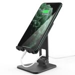AhaStyle ST01 Doppia base girevole in lega di alluminio comoda base di ricarica per telefono (nero)