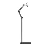 Supporto da pavimento a sbalzo per supporto da comodino per trasmissione in diretta per tablet da 155 cm (nero)