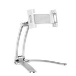 Supporto per telefono cellulare con montaggio a parete per tablet PC 2 in 1 in lega di alluminio (argento)