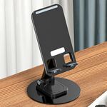Staffa telescopica da tavolo con supporto per telefono in lega di alluminio girevole a 360 gradi (nero)