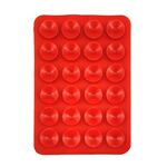 Adesivi posteriori per cellulare in silicone con ventosa a forma quadrata da 24 pezzi per cellulare(Rosso)