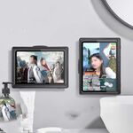 Custodia impermeabile per tablet da doccia, custodia per bagno, cucina, montaggio a parete, per iPad (nero)