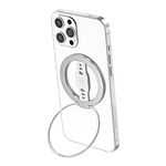 LiPUSEN LPS-201U Supporto per cellulare con clip da mano in silicone con caricatore wireless magnetico (Argento)