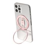 LiPUSEN LPS-201U Supporto per cellulare con clip da mano in silicone con caricatore wireless magnetico (rosa)