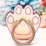 Supporto ad anello per cellulare con artiglio di gatti in metallo multifunzionale, colore: rosa rosso bordo dorato