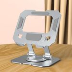 Supporto base girevole regolabile per raffreddamento in lega di alluminio per tablet (argento)