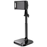 Supporto girevole a doppia posizione per telefono e tablet, base retrattile con peso, supporto da tavolo, specifiche: modello tablet nero