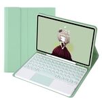 YT11B-A Candy Skin Skin Skin Selt TETTURE TETCA TASTANTE TASTANTE BUETOOTH Case in pelle touch per il controllo del touch per iPad Pro 11 pollici 2020 e 2018 (verde chiaro)