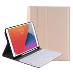 YA098B Struttura agnello rimovibile agnello agnello rotondo Custodia in pelle con tastiera Bluetooth con slot e stand per iPad Air 4 10.9 pollici (2020) / Pro 11 pollici (2020) & (2018) (oro)