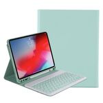 Y-C11B 2021 Struttura della pelle di colore della caramella staccabile della pelle rotonda Custodia in pelle della tastiera Bluetooth con slot della penna e supporto per iPad Pro 11 (2021) (verde chiaro)