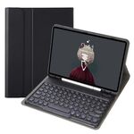 YA11B 2021 Texture agnello staccabile Texture rotonda Tastiera Bluetooth Bluetooth Custodia in pelle con slot per penna e supporto per iPad Pro 11 (2021) (nero)