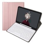 YA11B 2021 Struttura agnello staccabile Texture rotonda Tastiera Bluetooth Bluetooth Custodia in pelle con slot e stand per iPad Pro 11 (2021) (oro rosa)