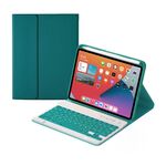 Custodia in pelle Bluetooth Bluetooth a tasti quadrati HK006 con supporto per iPad mini 6 (verde scuro)