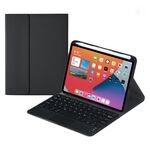 Custodia in pelle Bluetooth Bluetooth HK006C con touchpad e supporto per iPad Mini 6 (nero)
