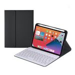 Custodia in pelle Bluetooth Bluetooth a tasti rotondi HY006 con supporto per iPad mini 6 (nero)