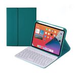 Caso di custodia in pelle Bluetooth Bluetooth a tasti rotondi HY006 con supporto per iPad mini 6 (verde scuro)