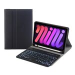 Custodia in pelle Bluetooth Bluetooth A06BS Ultra-sottile con titolare e slot per penna per iPad mini 6 (nero)
