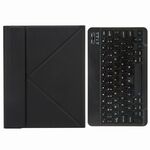 Custodia in pelle da tastiera Bluetooth H-097 con supporto posteriore a tre volte per iPad 9.7 2018 e 2017 (nero)