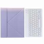 Custodia in pelle da tastiera Bluetooth H-109 con supporto posteriore a tre volte per iPad Pro 11 pollici 2021 e 2020 e 2018 / AIR 2020 10.9 (viola)