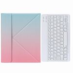 Custodia in pelle da tastiera Bluetooth H-109 con supporto posteriore a tre volte per iPad Pro 11 pollici 2021 e 2020 e 2018 / Air 2020 10.9 (rosa blu)