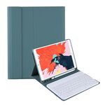 T098B Candy Color Skin Feel Texture Bluetooth Tastiera in pelle Custodia con porta a penna per iPad Air 4 10.9 2020 / Air 5 10.9 2022 (verde scuro)