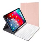 RK11 Custodia in pelle con vibrazione orizzontale con tastiera magnetica staccabile con struttura in tessuto per iPad Pro 11 2020/2018 con supporto e slot per penna (oro rosa)