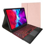 RK11T Retroilluminazione Touch Touch Touch Bluetooth TPU Custodia a flip orizzontale orizzontale per iPad Pro 11 2020/2018 con titolare e slot da penna (oro rosa)