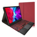 RK11T Retroilluminazione Touch Touch Touch Bluetooth TPU Custodia in pelle flip orizzontale per iPad PRO 11 2020/2018 con supporto e slot da penna (rosso)