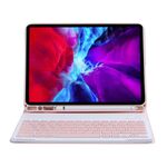 C-11B per iPad Pro da 11 pollici (2020) Custodia protettiva per tastiera Bluetooth color caramella ABS staccabile con supporto e slot per penna (rosa)