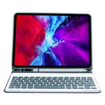 C-11B per iPad Pro da 11 pollici (2020) Custodia protettiva per tastiera Bluetooth color caramella ABS staccabile con supporto e slot per penna (verde scuro)