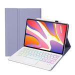 Per Huawei MatePad SE 11 2024 AH21-AS Custodia per tablet in pelle con tastiera Bluetooth retroilluminata staccabile ultrasottile con touchpad (bianco lavanda)