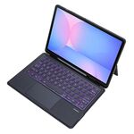 Custodia in pelle con tastiera Bluetooth retroilluminata staccabile per Samsung Galaxy Tab S10 FE+ con touchpad (nero)